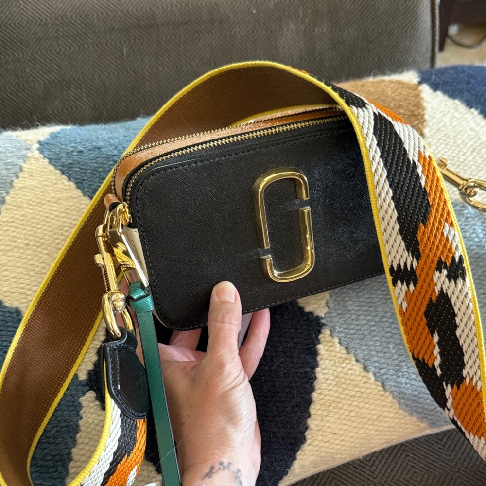 Marc Jacobs snapshot crossbody bag - Black/Honey Ginger multi.